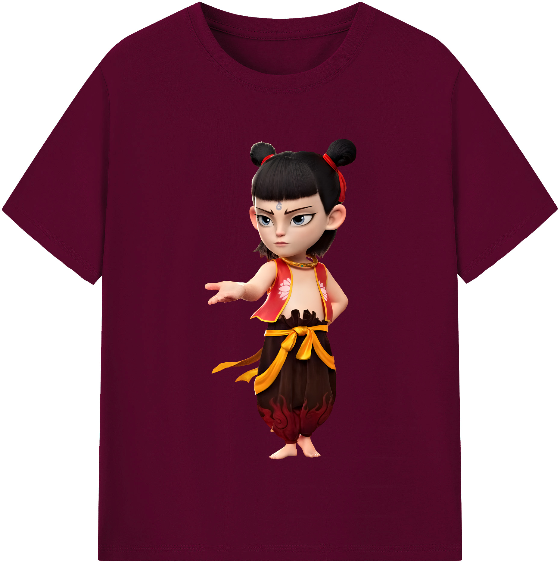 （画像用） Ne Zha 2 ナタ 魔童の大暴れ レディースカジュアルプリントTシャツ（綿100％）